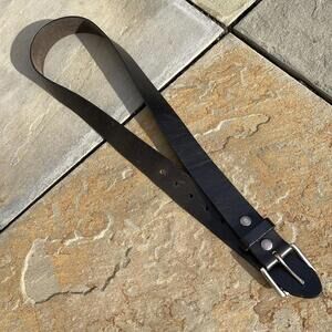 Y2K Black Leather Grunge Belt